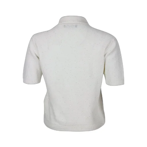 Sequin Short Sleeved Polo Collar Jumper