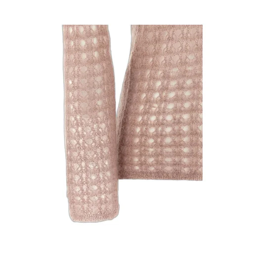 Crochet-Knit High-Neck Jumper