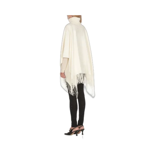 Platinum Fringed Knitted Cape