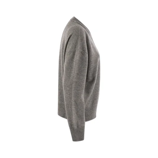 Sequin-Embellished V-Neck Knitted Jumper