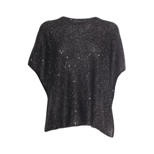 Sequin Crew Neck Cape
