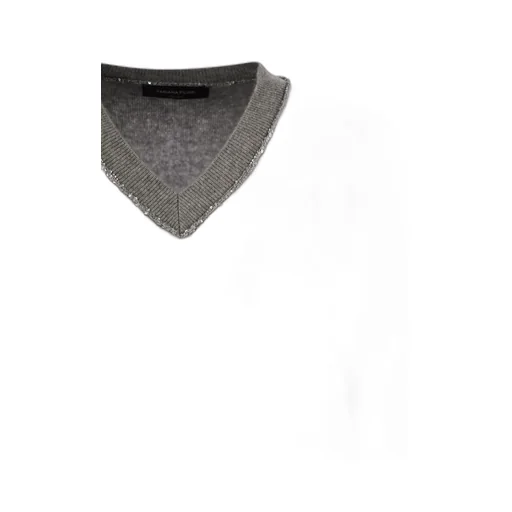 Sequin-Embellished V-Neck Knitted Jumper