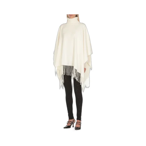 Platinum Fringed Knitted Cape