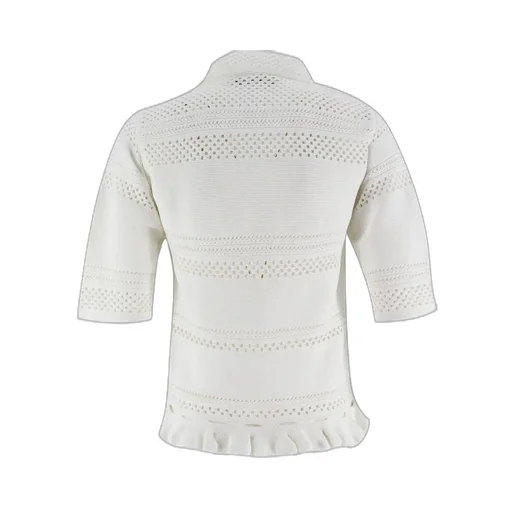 Ruffled Edge Buttoned Cardigan
