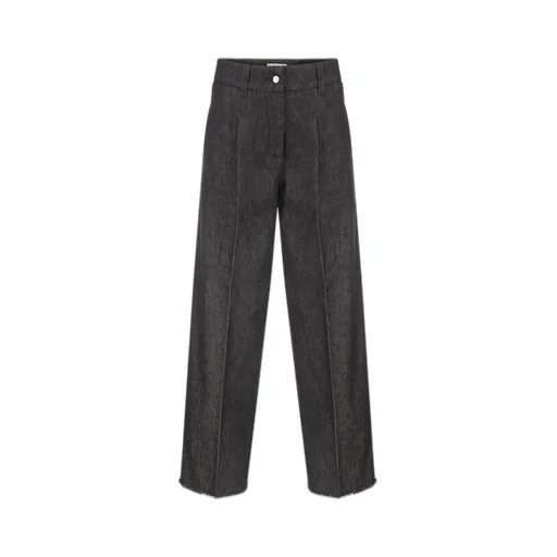 Fringed Edge Straight Hem Jeans