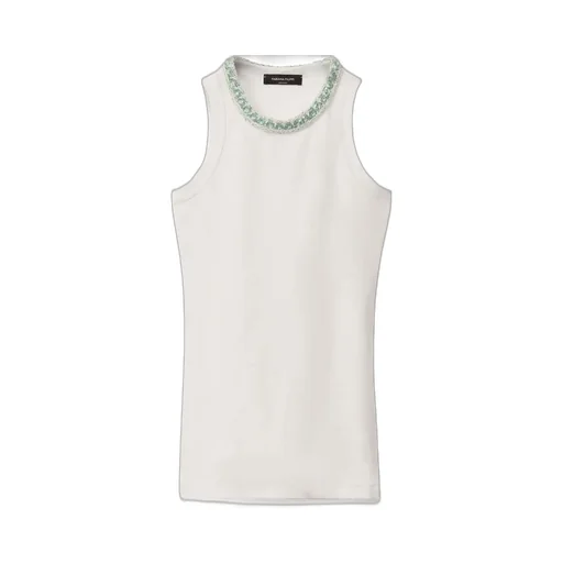 Embellished Neck Tank Top