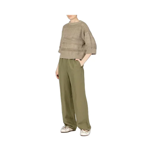 Open-Knit Cropped Jumper