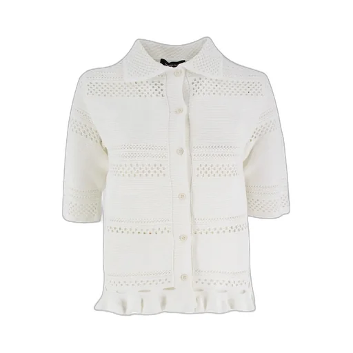 Ruffled Edge Buttoned Cardigan