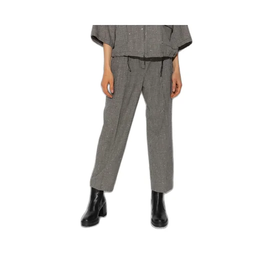 Tapered-Leg Checked Trousers