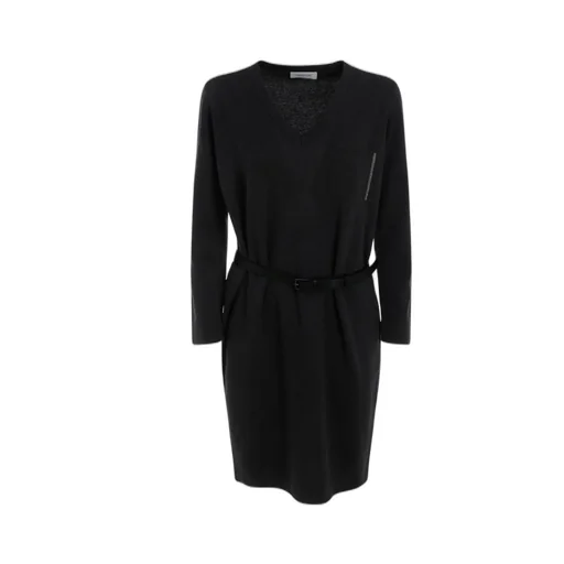 Belted V-Neck Dress