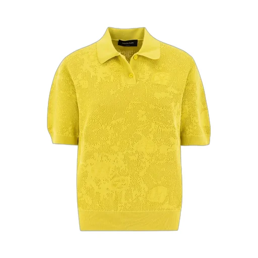Floral-Motif Knitted Polo Shirt