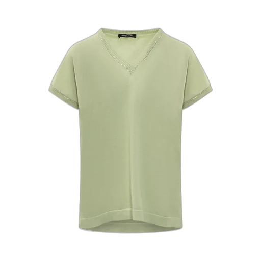 Sequin-Detailed V-Neck Knitted Top