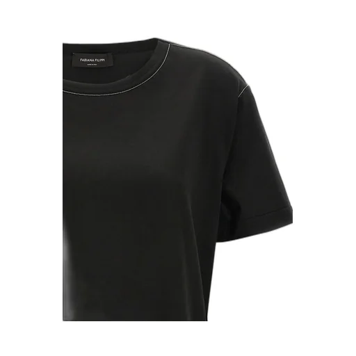Filo Diamante Detailed Short Sleeved Basic T-Shirt