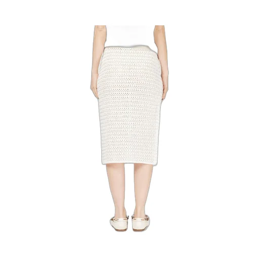 Sequinned Open-Knit Midi Skirt