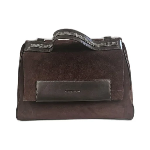 Logo Embossed Top Handle Bag