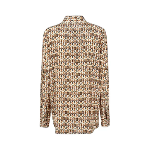 Graphic Printed Curved Hem Shirt