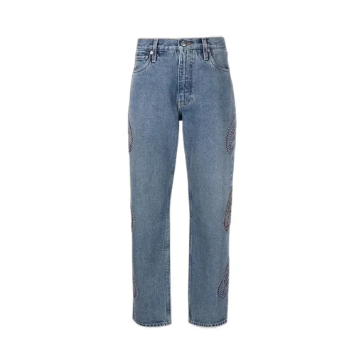 Logo Patch Embellished Jeans