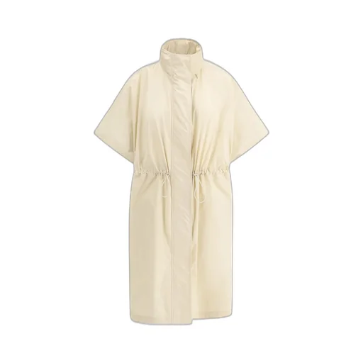 Tech Taffeta Drawstring Waist Long Cape