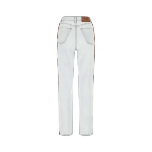 Embroidered Edge Ripped Jeans