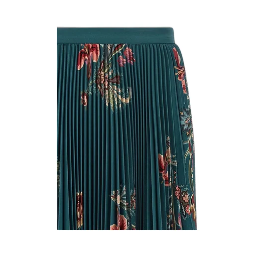 Floral Printed Pleated Midi Skirt