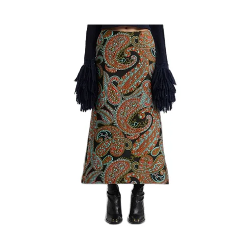 Paisley Jacquard A-Line Skirt