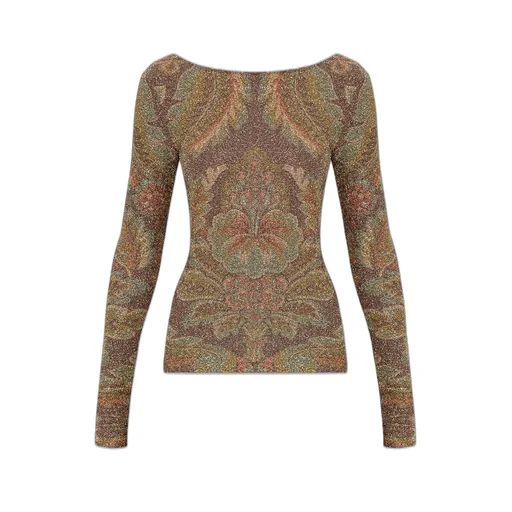 Paisley Glitter Long-Sleeved Top