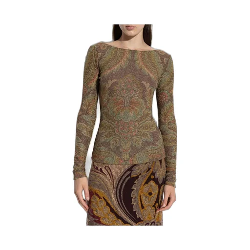 Paisley Glitter Long-Sleeved Top