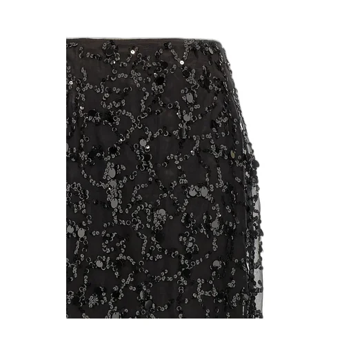 Sequin Embroidered Organza Pencil Skirt