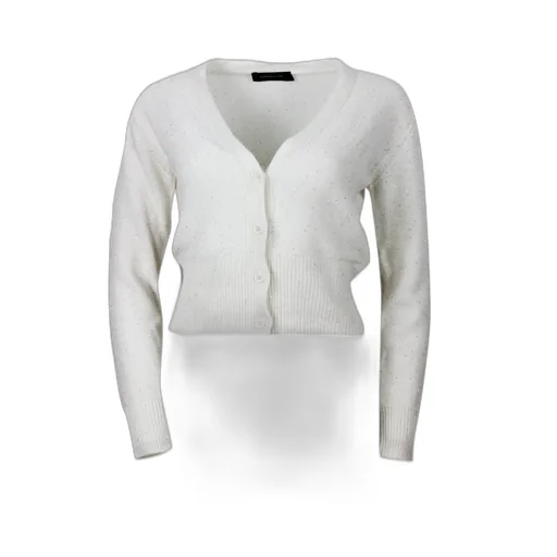 Sequin-Embellished V-Neck Cardigan