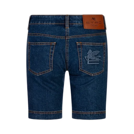 Logo Patch Denim Shorts