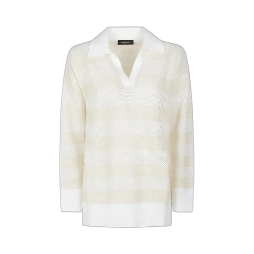 V-Neck Striped Polo Jumper