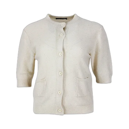 Sequin Crewneck 3/4 Sleeved Cardigan
