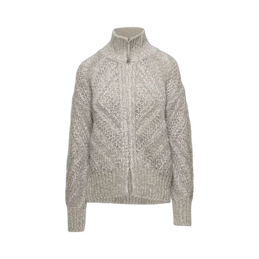 Long-Sleeved Zip-Up Cardigan