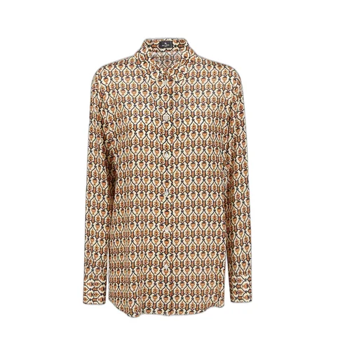 Graphic Printed Curved Hem Shirt