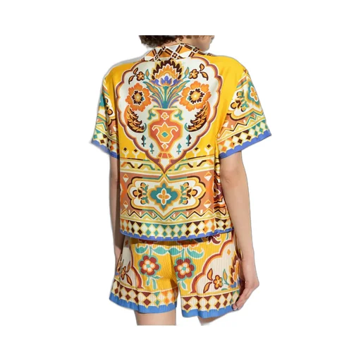Floral Printed Bowling Shirt