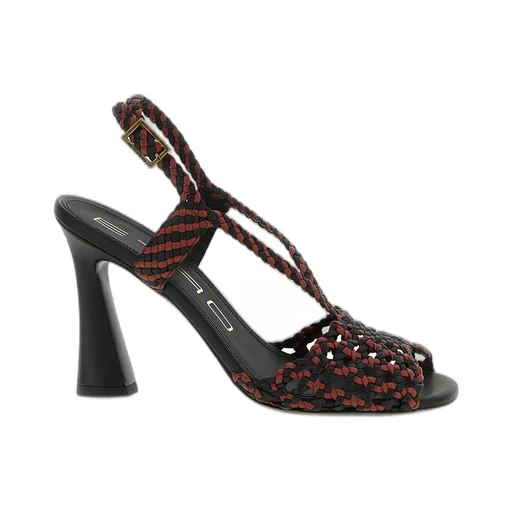 Braided Ankle-Strap Heeled Sandals