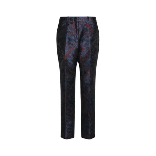 Paisley Pattern Straight Leg Tailored Trousers
