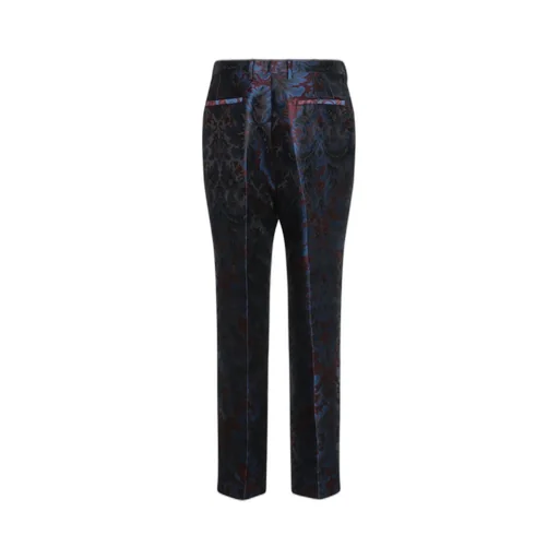 Paisley Pattern Straight Leg Tailored Trousers