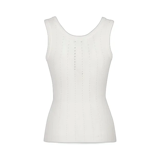 Hood And Punched Detailed Knit Vest Top