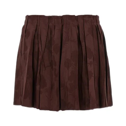 Jacquard Floral Patterned Pleated Skirt