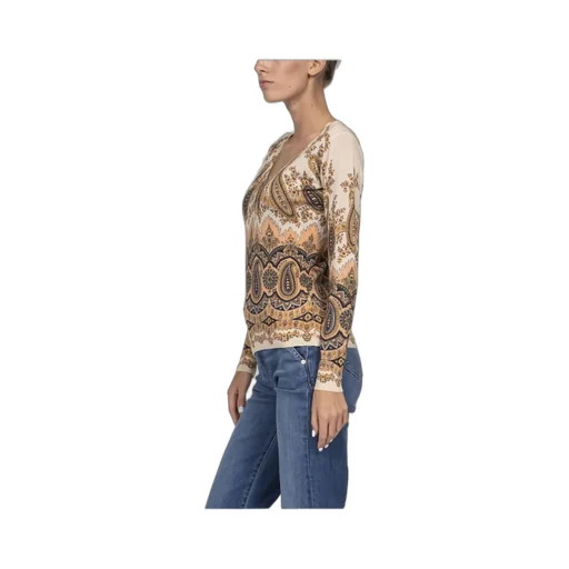 Paisley Printed V-Neck Top