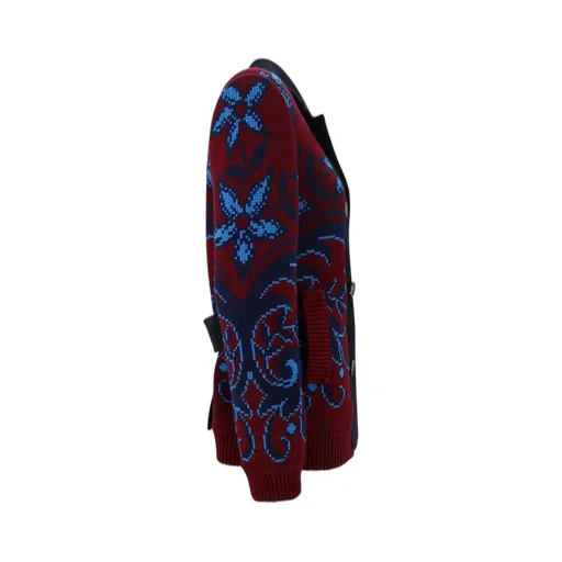 Paisley Intarsia Double-Breasted Jacket