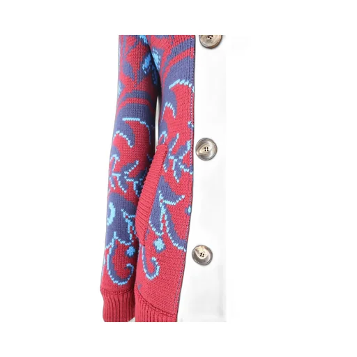 Paisley Intarsia Double-Breasted Jacket