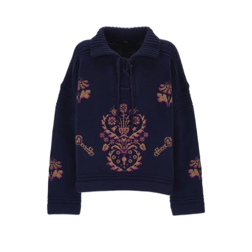 Drawstring High-Neck Jumper