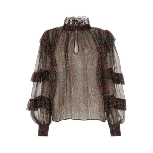Semi Sheer Ruffled Blouse