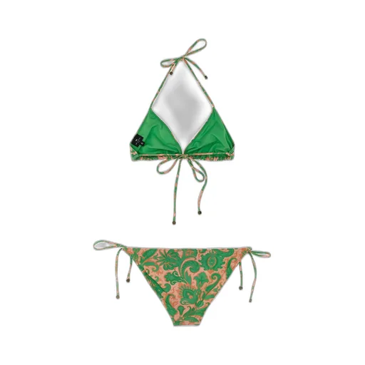 Pattern-Printed Two-Piece Swimsuit