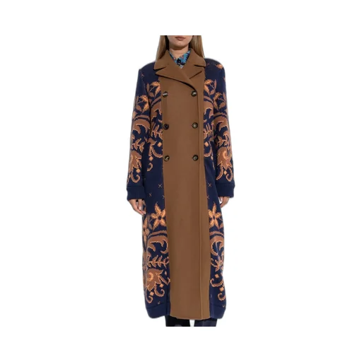Floral Jacquard Double Breasted Coat