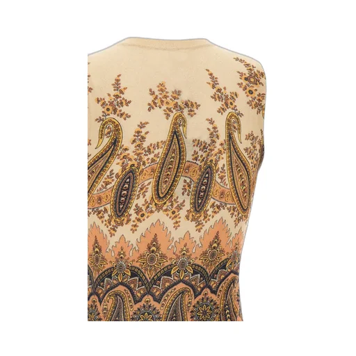 Paisley Crewneck Sleeveless Knitted Top