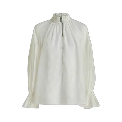 Highneck Ruffled Long Sleeve Blouse