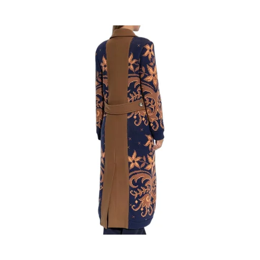 Floral Jacquard Double Breasted Coat